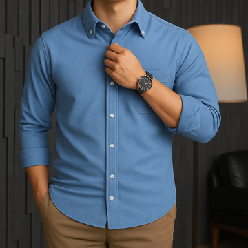 Sky Color Plain Formal Shirt
