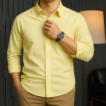 Yellow Plain Formal Premium Shirt