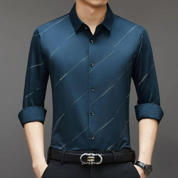 Midnight Drift Satin Formal Shirt