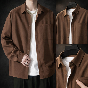 Mocha Veil Textured Shirt