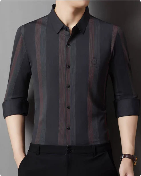 Midnight Ember Stripe Formal Shirt