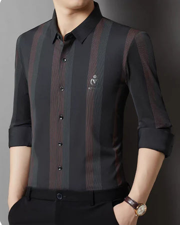 Midnight Ember Stripe Formal Shirt